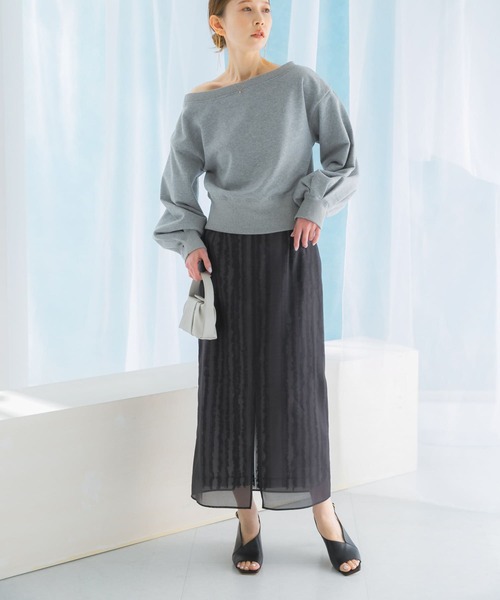 URBAN RESEARCH ROSSO WOMEN(アーバンリサーチ ロッソ)の「ジャガードレイヤースカート(スカート・レディース・ブラック/ミント・FREE)」の7枚目の写真