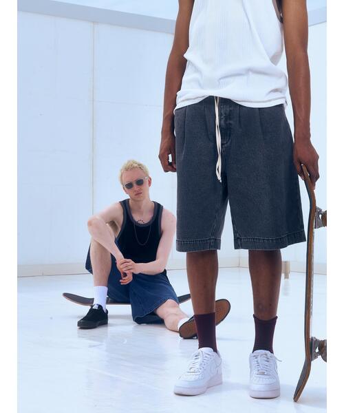 BEAVER(ビーバー)の「B omnivore/ビーオムニボー DENIM WIDE SHORTS デニムワイドショーツ(その他パンツ・メンズ・ブラック/ブルー・M/L)」の15枚目の写真