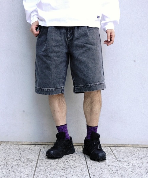 セール】B omnivore/ビーオムニボー DENIM WIDE SHORTS デニム