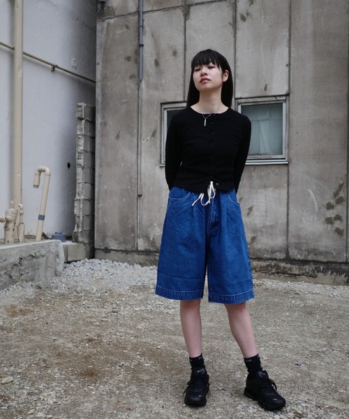 ビーバー（BEAVER）/B omnivore／ビーオムニボー　DENIM WIDE SHORTS デニムワイドショーツ セール】B omnivore/ビーオムニボー DENIM WIDE SHORTS デニムワイド