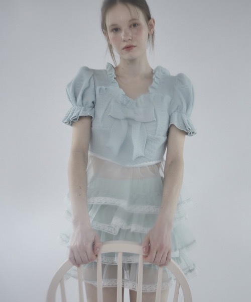 lilLilly(リルリリー)の「レースオーガンジーフリルショートパンツ【セットアップ対応】(その他パンツ・レディース・ミント/ピンク/ブラック/ホワイト・FREE)」の17枚目の写真