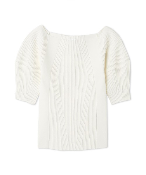 FRAY I.D（フレイアイディー）の「2wayオフショルダーリブパフプルオーバー（その他トップス・レディース・ホワイト/レッド/ブラック・FREE）」の2枚目の写真