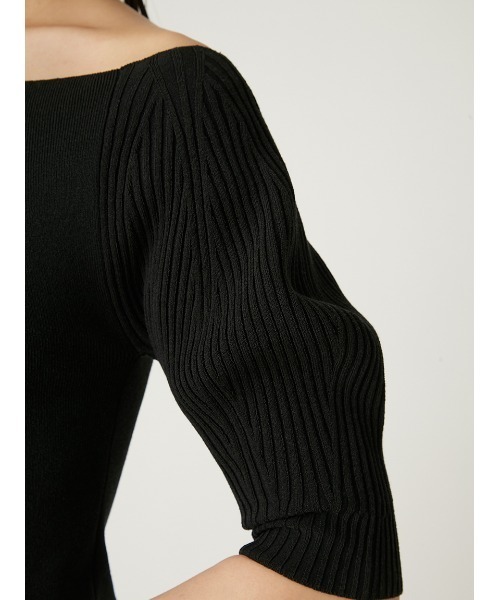 FRAY I.D（フレイアイディー）の「2wayオフショルダーリブパフプルオーバー（その他トップス・レディース・ホワイト/レッド/ブラック・FREE）」の7枚目の写真