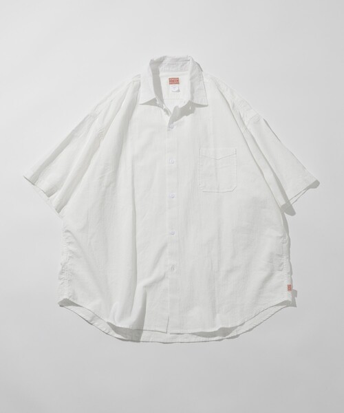HINSON（ヒンソン）の「HINSON/ヒンソン レギュラーカラー ショートスリーブシャツ/シワ加工/リラックスフィット（シャツ/ブラウス・メンズ・ホワイト/ブラック/オフホワイト・MEDIUM/LARGE）」の15枚目の写真