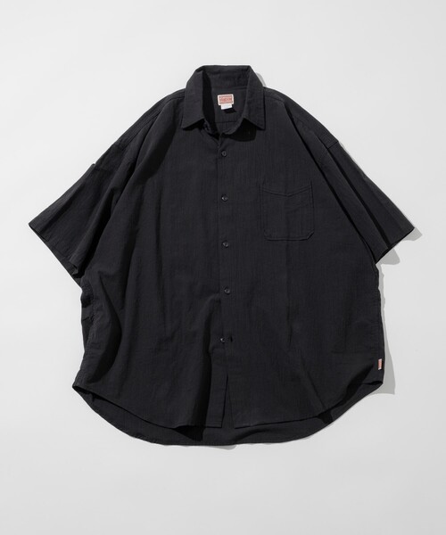 HINSON（ヒンソン）の「HINSON/ヒンソン レギュラーカラー ショートスリーブシャツ/シワ加工/リラックスフィット（シャツ/ブラウス・メンズ・ホワイト/ブラック/オフホワイト・MEDIUM/LARGE）」の17枚目の写真
