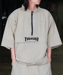 S/S NYLON ANORAK HALF ZIP / スラッシャーナイロンハーフジップアノラックショートスリーブロゴプリント
