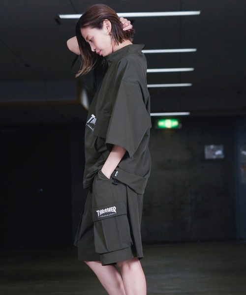 THRASHER(スラッシャー)の「S/S NYLON ANORAK HALF ZIP / スラッシャーナイロンハーフジップアノラックショートスリーブロゴプリント(その他アウター・メンズ・グレイッシュベージュ/ブラック/カーキ・LARGE/MEDIUM/X-LARGE)」の15枚目の写真