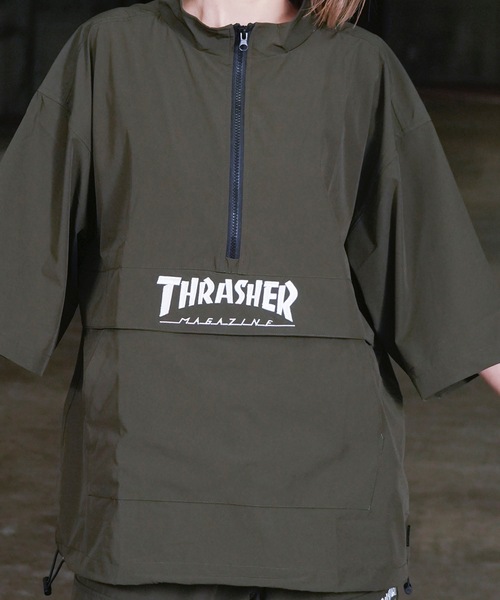 THRASHER(スラッシャー)の「S/S NYLON ANORAK HALF ZIP / スラッシャーナイロンハーフジップアノラックショートスリーブロゴプリント(その他アウター・メンズ・グレイッシュベージュ/ブラック/カーキ・LARGE/MEDIUM/X-LARGE)」の19枚目の写真