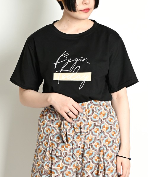 MARAI（マーライ）の「英字 ロゴTシャツ ロゴT 半袖Tシャツ プリントTシャツ（Tシャツ/カットソー・レディース・グレー/ホワイト/ブラック・FREE）」の11枚目の写真