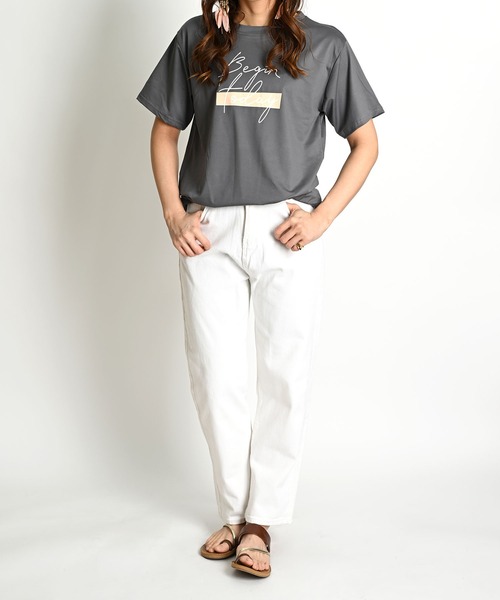 MARAI（マーライ）の「英字 ロゴTシャツ ロゴT 半袖Tシャツ プリントTシャツ（Tシャツ/カットソー・レディース・グレー/ホワイト/ブラック・FREE）」の18枚目の写真