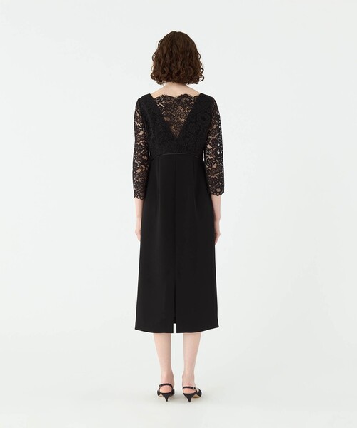レースコンビ スクエアネックワンピース（ドレス）｜BALLSEY