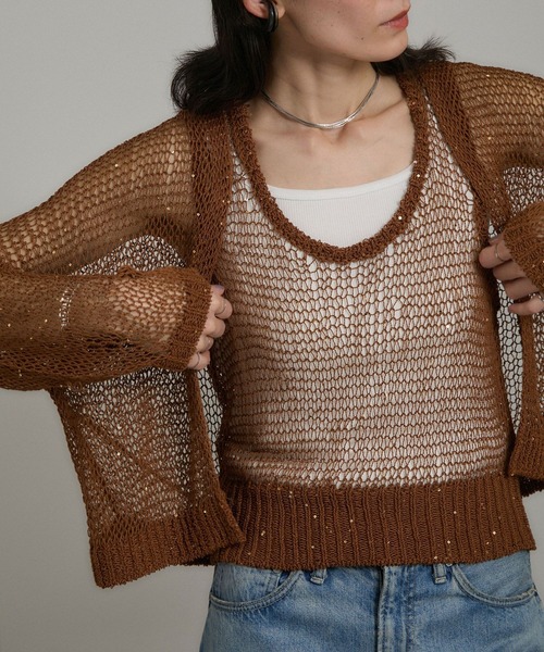 セール】ギマコットンスパンコールカーディガン（カーディガン/ボレロ