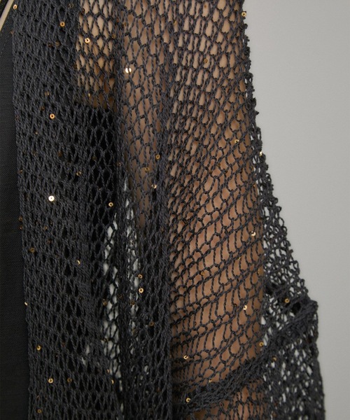 SALON adam et rope'（サロン アダム エ ロペ）の「ギマコットンスパンコールカーディガン（カーディガン/ボレロ・レディース・チャコールグレー/オフホワイト/ブラウン系その他2・FREE）」の22枚目の写真