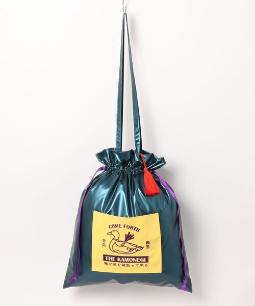 カヤ（カヤ）の「【カヤ】ことわざ巾着バッグ（トートバッグ・レディース・グリーン/ゴールド/ブルー/シルバー・FREE）」の2枚目の写真