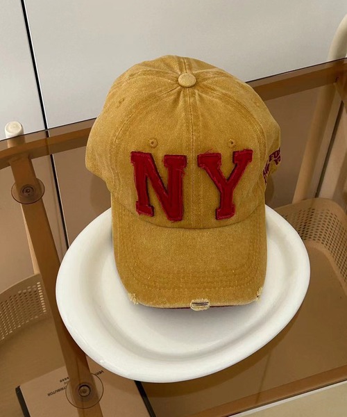 MEMECLE（メメクル）の「【 MEMECLE / メメクル 】ヴィンテージN Yビッグロゴキャップ（キャップ・レディース・ブラック/ベージュ/ネイビー/カーキ/ピンク/イエロー/チャコール・FREE）」の18枚目の写真