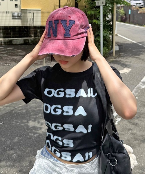 MEMECLE（メメクル）の「【 MEMECLE / メメクル 】ヴィンテージN Yビッグロゴキャップ（キャップ・レディース・ブラック/ベージュ/ネイビー/カーキ/ピンク/イエロー/チャコール・FREE）」の10枚目の写真