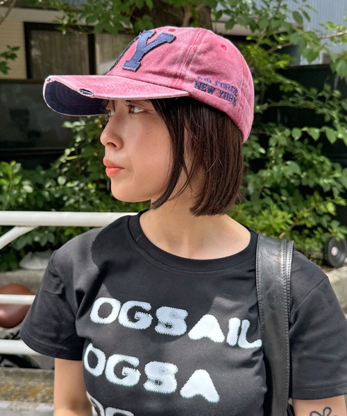 MEMECLE（メメクル）の「【 MEMECLE / メメクル 】ヴィンテージN Yビッグロゴキャップ（キャップ・レディース・ブラック/ベージュ/ネイビー/カーキ/ピンク/イエロー/チャコール・FREE）」の13枚目の写真