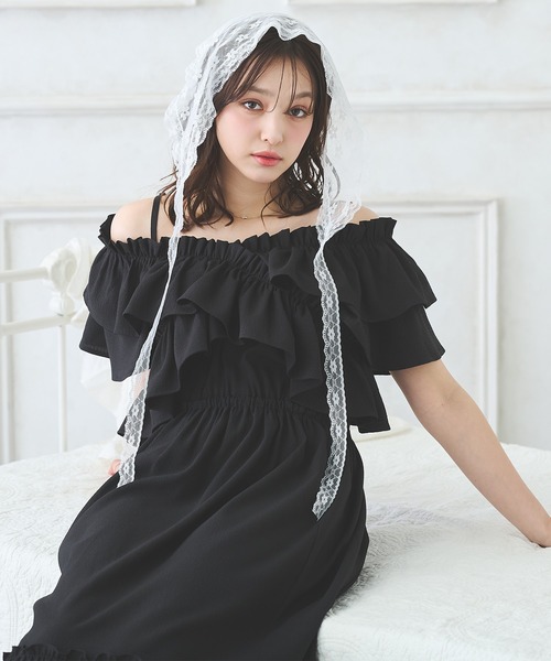 セール】クロスフリルオフショルワンピース（ワンピース）｜INGNI