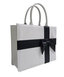 lilLilly | 【両面デザイン】プレゼントボックスレザートートバッグ(ハンドバッグ)