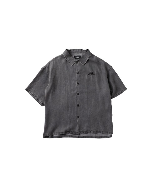 テンセルデニムハーフスリーブ短丈シャツ【UNISEX】（シャツ