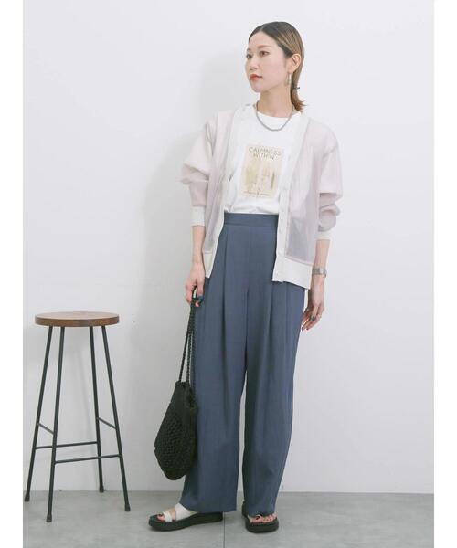 Samansa Mos2 blue（サマンサモスモスブルー）の「スクエア箔プリントTシャツ（Tシャツ/カットソー・レディース・オフホワイト/チャコールグレー/ホワイト・F）」の5枚目の写真