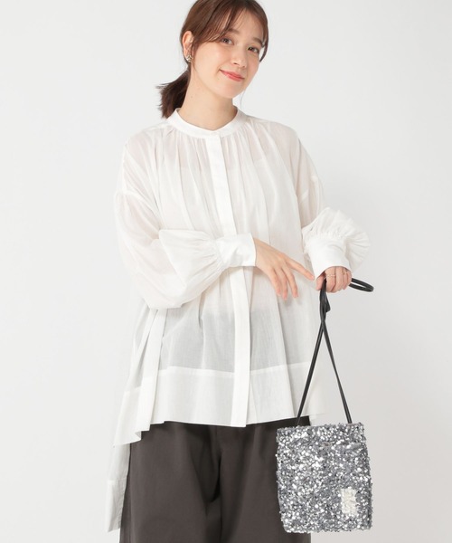 studio CLIP(スタディオクリップ)の「袖リブシャツチュニック(チュニック・レディース・ネイビー/オフホワイト/ピンク・FREE)」の11枚目の写真