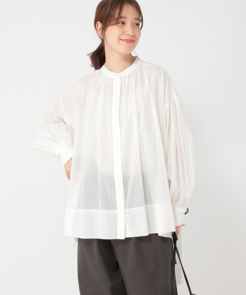 studio CLIP(スタディオクリップ)の「袖リブシャツチュニック(チュニック・レディース・ネイビー/オフホワイト/ピンク・FREE)」の9枚目の写真