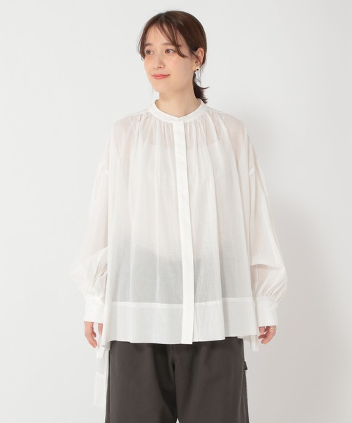 studio CLIP(スタディオクリップ)の「袖リブシャツチュニック(チュニック・レディース・ネイビー/オフホワイト/ピンク・FREE)」の19枚目の写真