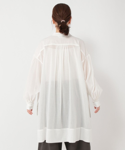 studio CLIP(スタディオクリップ)の「袖リブシャツチュニック(チュニック・レディース・ネイビー/オフホワイト/ピンク・FREE)」の17枚目の写真