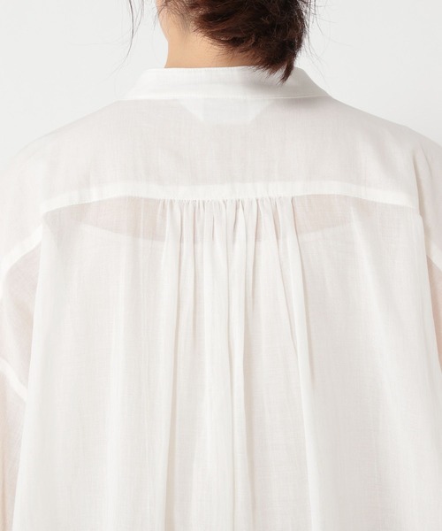 studio CLIP(スタディオクリップ)の「袖リブシャツチュニック(チュニック・レディース・ネイビー/オフホワイト/ピンク・FREE)」の12枚目の写真