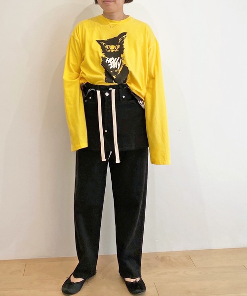HOLIDAY（ホリデイ）の「SUPER FINE L/S T-SHIRT (NEKO) スーパーファインロングスリーブTシャツ (ネコ)（Tシャツ/カットソー・レディース・ブラック/イエロー/ホワイト・S/XL）」の15枚目の写真