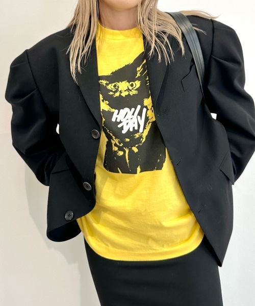 HOLIDAY（ホリデイ）の「SUPER FINE L/S T-SHIRT (NEKO) スーパーファインロングスリーブTシャツ (ネコ)（Tシャツ/カットソー・レディース・ブラック/イエロー/ホワイト・S/XL）」の11枚目の写真