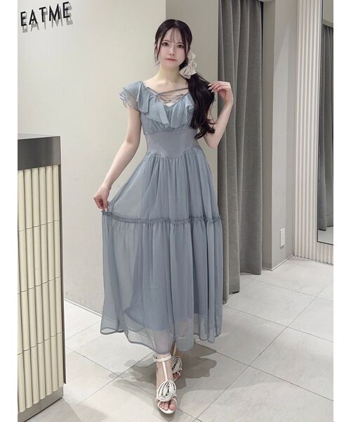 EATME（イートミー）の「レースアップフリルワンピース（ワンピース・レディース・ブラック/アイボリー/ブルー・FREE）」の17枚目の写真