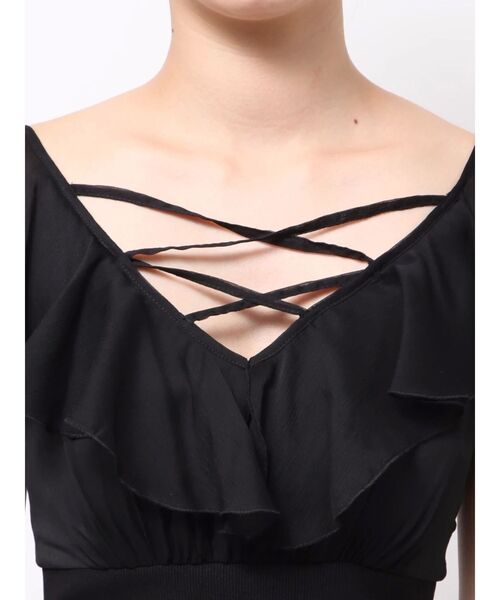 EATME（イートミー）の「レースアップフリルワンピース（ワンピース・レディース・ブラック/アイボリー/ブルー・FREE）」の8枚目の写真