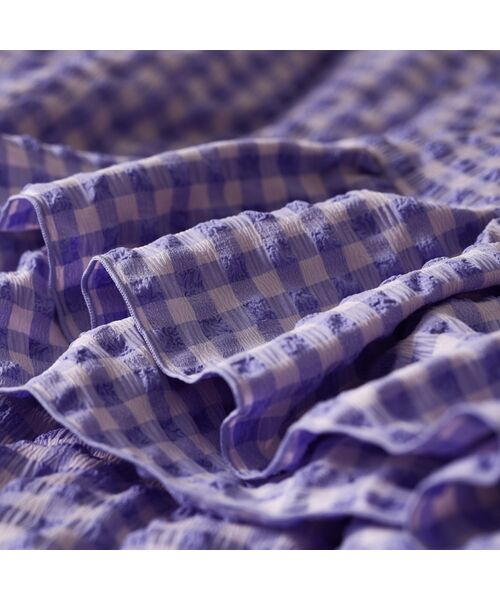 セール】ふわろ 夏でもさらっともちもち 肌掛けふとん フリルチェック