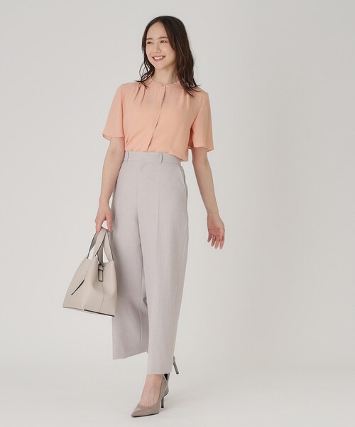 COUP DE CHANCE（クードシャンス）の「【洗える】配色デザインのブラウス（シャツ/ブラウス・レディース・ブルー/ホワイト/ライトグレー/オレンジ系/ネイビー・34/36/38/40）」の21枚目の写真