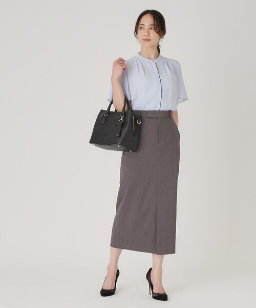 COUP DE CHANCE（クードシャンス）の「【洗える】配色デザインのブラウス（シャツ/ブラウス・レディース・ブルー/ホワイト/ライトグレー/オレンジ系/ネイビー・34/36/38/40）」の18枚目の写真