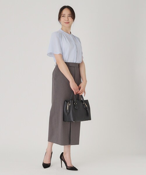 COUP DE CHANCE（クードシャンス）の「【洗える】配色デザインのブラウス（シャツ/ブラウス・レディース・ブルー/ホワイト/ライトグレー/オレンジ系/ネイビー・34/36/38/40）」の17枚目の写真