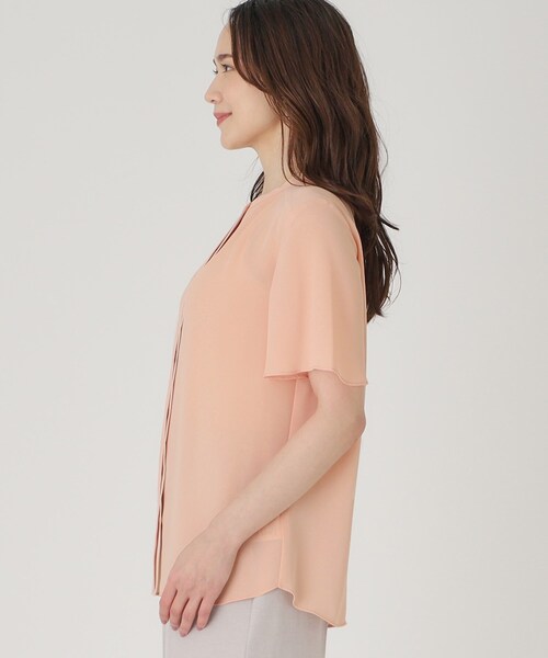 COUP DE CHANCE（クードシャンス）の「【洗える】配色デザインのブラウス（シャツ/ブラウス・レディース・ブルー/ホワイト/ライトグレー/オレンジ系/ネイビー・34/36/38/40）」の10枚目の写真