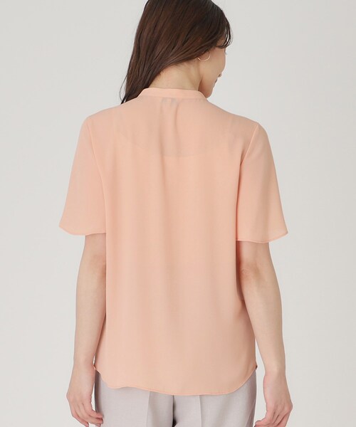 COUP DE CHANCE（クードシャンス）の「【洗える】配色デザインのブラウス（シャツ/ブラウス・レディース・ブルー/ホワイト/ライトグレー/オレンジ系/ネイビー・34/36/38/40）」の9枚目の写真