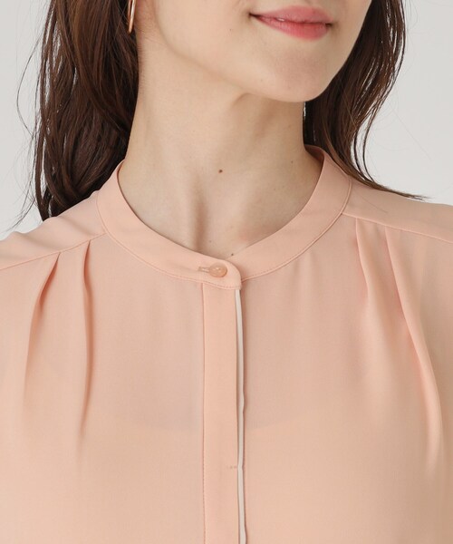 COUP DE CHANCE（クードシャンス）の「【洗える】配色デザインのブラウス（シャツ/ブラウス・レディース・ブルー/ホワイト/ライトグレー/オレンジ系/ネイビー・34/36/38/40）」の8枚目の写真