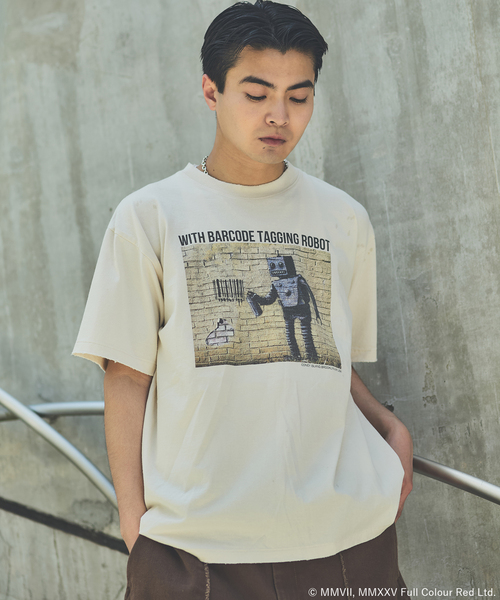 BRANDALISED（ブランダライズド）の「BRANDALISED プリントTシャツ（Tシャツ/カットソー・メンズ・ホワイト系その他/ホワイト×ホワイト/ブラウン/ブラック系その他/ブラック×ブラック/ライトホワイト/ブルー系その他・SMALL/MEDIUM/LARGE）」の4枚目の写真