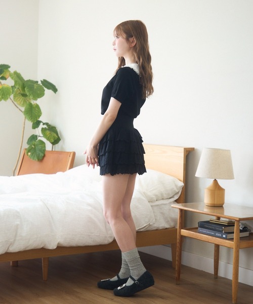 TITTY&CO.（ティティーアンドコー）の「レースセーラーカーディガン（カーディガン/ボレロ・レディース・ブラック/アイボリー/グレー・FREE）」の13枚目の写真