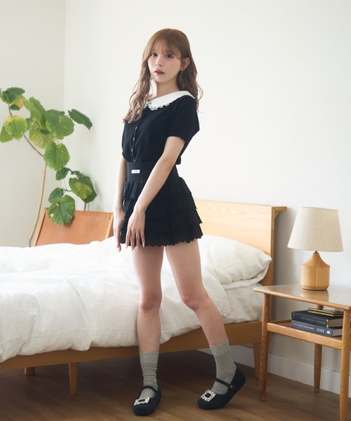 TITTY&CO.（ティティーアンドコー）の「レースセーラーカーディガン（カーディガン/ボレロ・レディース・ブラック/アイボリー/グレー・FREE）」の15枚目の写真