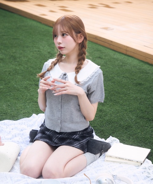 TITTY&CO.（ティティーアンドコー）の「レースセーラーカーディガン（カーディガン/ボレロ・レディース・ブラック/アイボリー/グレー・FREE）」の19枚目の写真