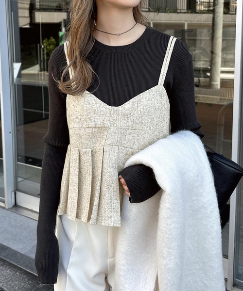 sacai 20SS ツイードキャミソールビスチェ ホワイト タンクトップ sacai 20SS ツイードキャミソールビスチェ ホワイト タンクトップ