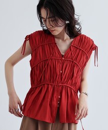 GALLEST | ギャザースリーブレスブラウス(シャツ/ブラウス)