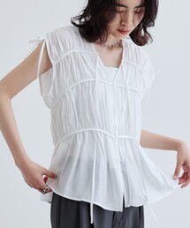 GALLEST | ギャザースリーブレスブラウス(シャツ/ブラウス)