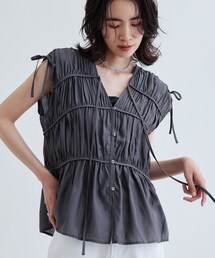 GALLEST | ギャザースリーブレスブラウス(シャツ/ブラウス)