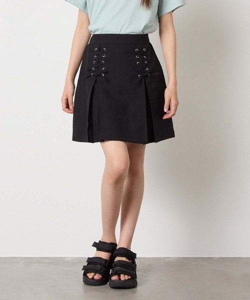 a.v.v（アーヴェヴェ）の「[120-160]［インパン付］フロントレースアップスカート（スカート・キッズ・ブラック/グレー・120/130/140/150/160）」の20枚目の写真